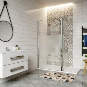 Paroi de douche à l'italienne 90+30x200cm avec barre de fixation