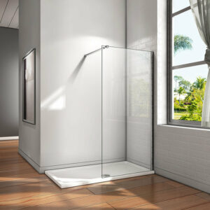Paroi de douche en verre 100x200cm avec barre de fixation extensible - AICA