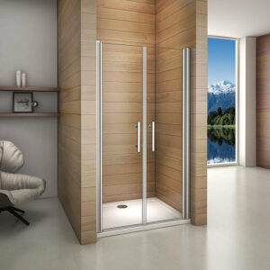 Porte de douche battante en verre 6mm anticalcaire 100x187cm