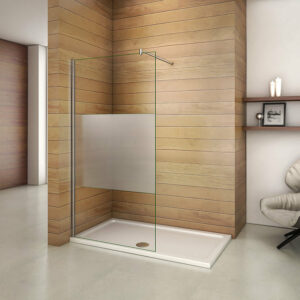 Paroi de douche 110x200cm avec barre de fixation 70-120cm en cylindrique