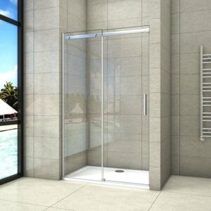 Porte de douche coulissante 100x195cm en verre trempé anticalcaire