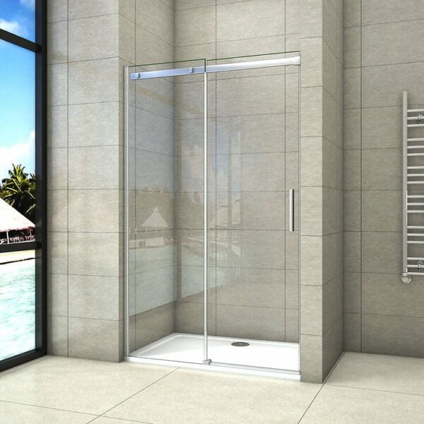 Porte de douche coulissante 100x195cm en verre trempé anticalcaire