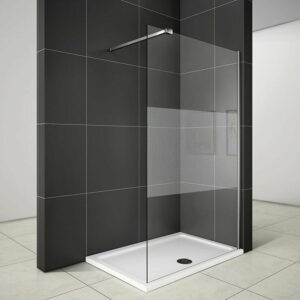 Paroi de douche 120x200cm en verre trempé sécurit avec barre de fixation 90cm