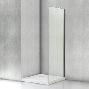 Paroi de douche 68x190cm en verre dépoli et anticalcaire avec barre de fixation d'angle 45cm
