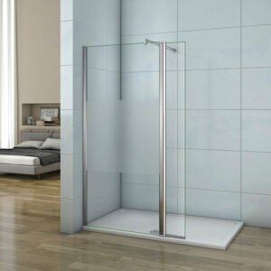 Paroi de douche à l'italienne en verre trempé avec barre de fixation