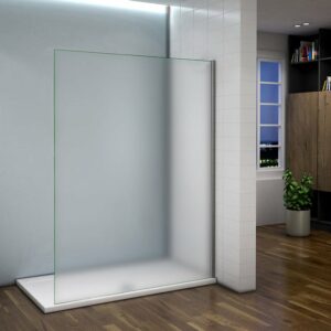 Paroi de douche à l'italienne 100x200cm en verre 8mm dépoli et anticalcaire, sans barre de fixation