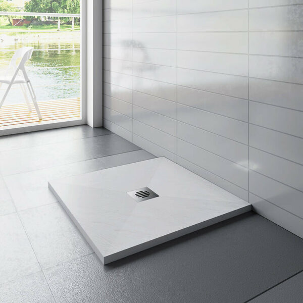 Receveur de douche 90x90cm avec grille en Inox