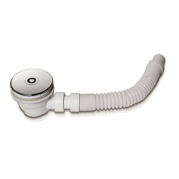 AICA Bonde de receveur avec siphon 90cm, blanc et chromé - Diamètre 90mm