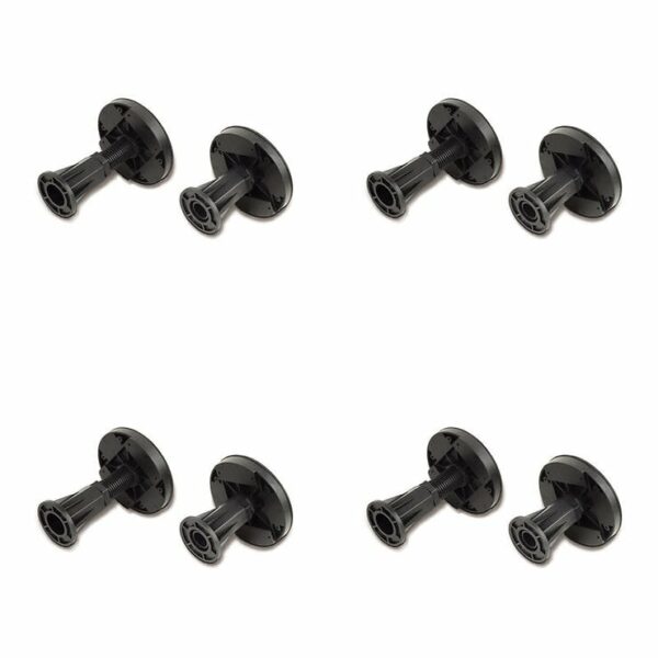 Lot de 8 pieds pour receveur de douche en plastique noir