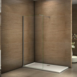 Paroi de douche 90x200cm avec barre de fixation en carré