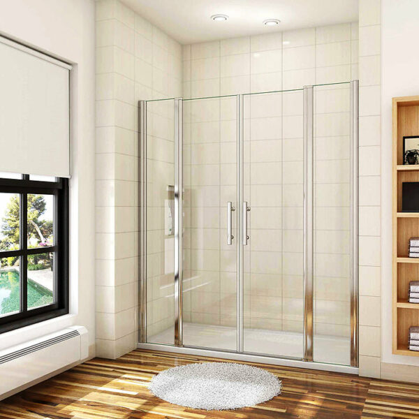 Porte de douche battante H.187cm largeur réglable 154 à 159.4cm
