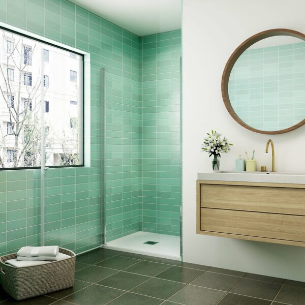 Porte de douche pivotante en verre anticalcaire 70x180cm