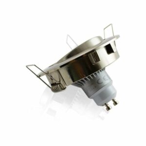 Support encastrable rond orientable Aluminium brossé - Sans douille