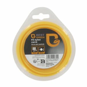 Fil pour débroussailleuse Bestgreen - Profil carré - Nylon - 2,00mmx15,20m