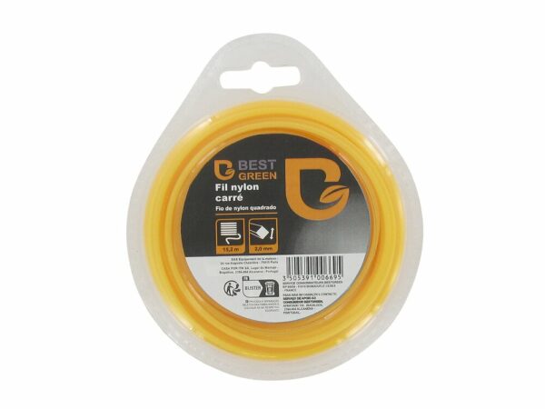 Fil pour débroussailleuse Bestgreen - Profil carré - Nylon - 2,00mmx15,20m
