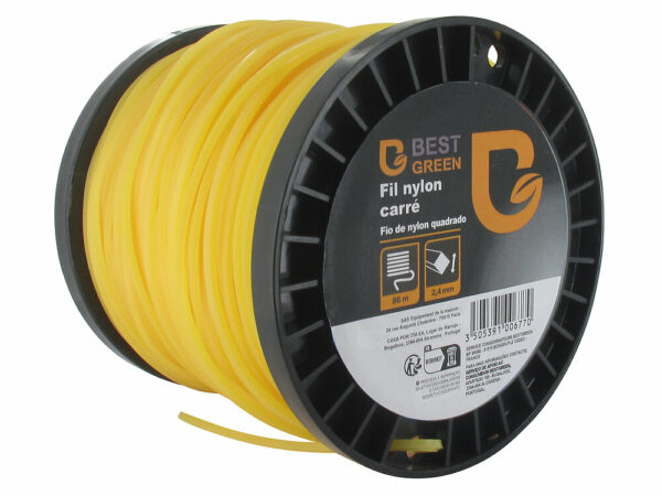 Fil pour débroussailleuse Bestgreen - Profil carré en nylon 2,4mmx86m
