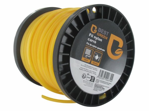 Bobine de fil débroussailleuse en nylon carré 3.0mmx53m - Performance et précision