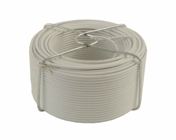 Fil d'attache en acier plastifié blanc - Diamètre 1,3 mm - Longueur 50 m - Marque VISO