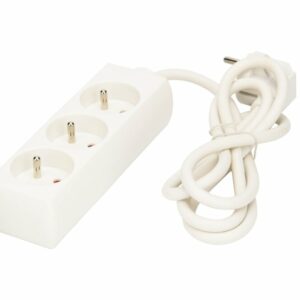 Bloc 3P 10-16A - Prise électrique 3x16A avec câble H05VV-F 3G1.0 - Longueur 1m - Blanc