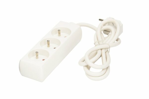 Bloc 3P 10-16A - Prise électrique 3x16A avec câble H05VV-F 3G1.0 - Longueur 1m - Blanc
