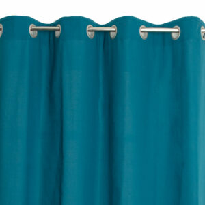 Rideau tamisant en coton avec oeillets - Bleu - 140x240cm