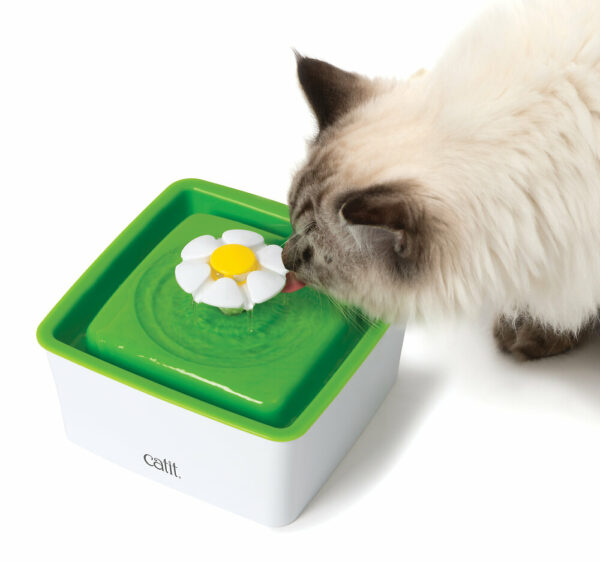 Fontaine à fleur Catit 1.5L pour chat - Bol d'eau fraîche avec filtre et pompe