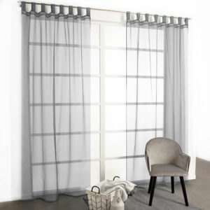 Voilage à pattes 140x240 gris