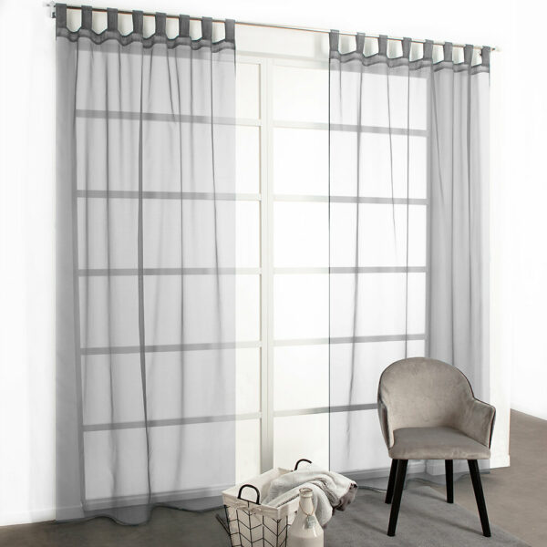 Voilage à pattes 140x240 gris