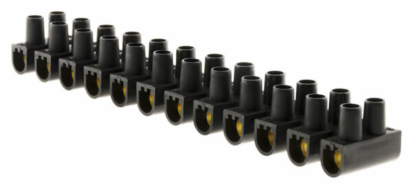 Barrette Noir 16mm² – Connecteur Électrique avec Bornes 2x12 en Corps Polyéthylène