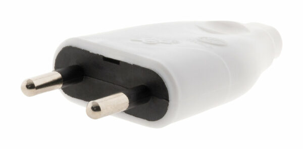 Fiche électrique mâle 2 pôles 6A couleur blanc ZENITECH