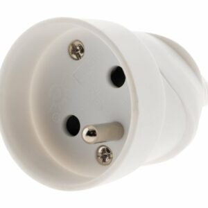 Fiche électrique femelle 2 pôles + terre 16A blanc
