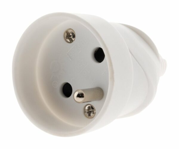 Fiche électrique femelle 2 pôles + terre 16A blanc