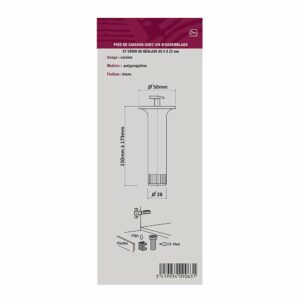 Pied de Cuisine en Plastique Blanc - Hauteur 15cm, Diamètre 2.8cm