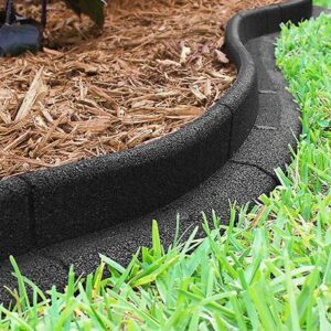 Bordure de jardin en caoutchouc noir 120 cm