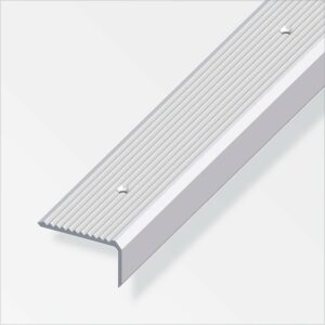 Profilé de marche en aluminium 14x23mm, rainure percée, 1m – Finition argent anodisé