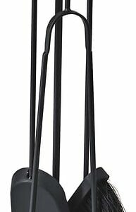 Serviteur trio noir pour cheminée - Ensemble de pelle, balai et pince