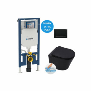 Pack WC Bati-support Geberit + WC sans bride Swiss Aqua Technologies + Fixations cachees + Abattant softclose