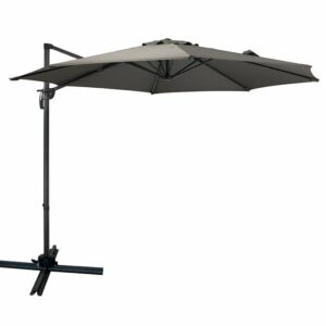 Parasol décentré en aluminium 3m Gris Anthracite - Rotation 360° pour Terrasse et Jardin
