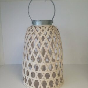 Lanterne en Bambou avec Anneau en Zinc – Décoration Rustique et Élégante