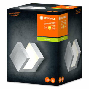 Applique Extérieure Moderne Endura Style Pyramid en Acier et Inox - 8W, Look Géométrique