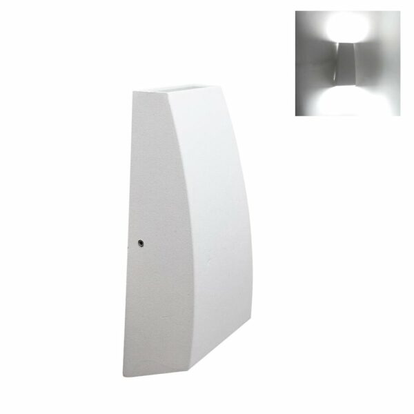 Applique Murale LED Double Faisceaux 7W IP44 BLANC - Blanc Neutre 4000K - 5500K - SILAMP