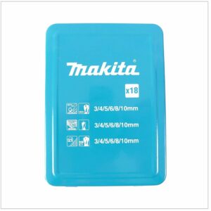Coffret 18 forets pour bois, métal et béton, à emmanchement cylindrique MAKITA D-46202