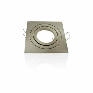 Support spot encastrable carré orientable brossé - Aluminium brossé - Sans douille