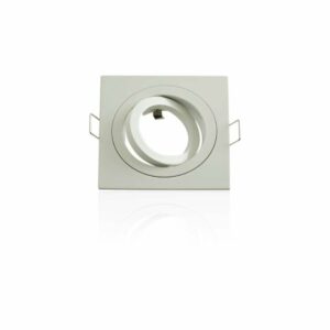 Support spot encastrable carré orientable blanc - Blanc - Sans douille