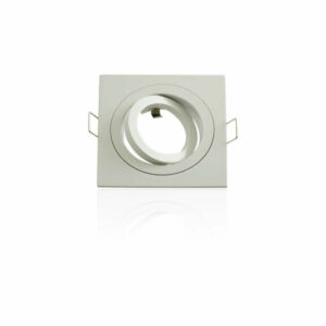 Support spot encastrable carré orientable blanc - Sans douille