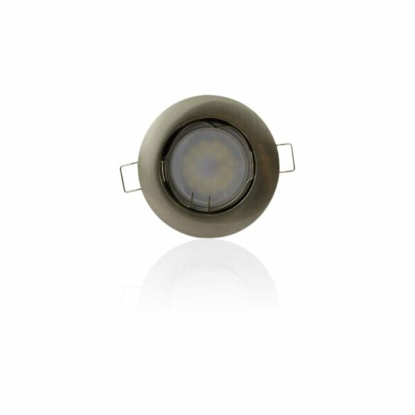 Support de spot encastrable rond aluminium - Aluminium brossé - GU10