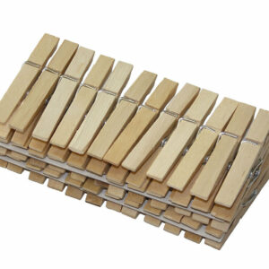 36 Pinces à Linges en Bois avec Ressort en Acier Zingué – Lot de 36