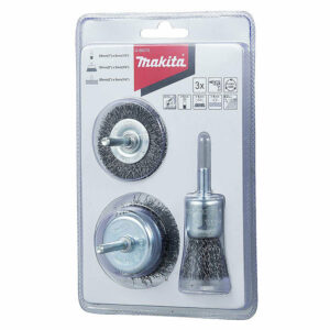Lot de 3 brosses boisseau pour perceuse MAKITA D-66070 - Idéal pour le nettoyage et la préparation de surfaces