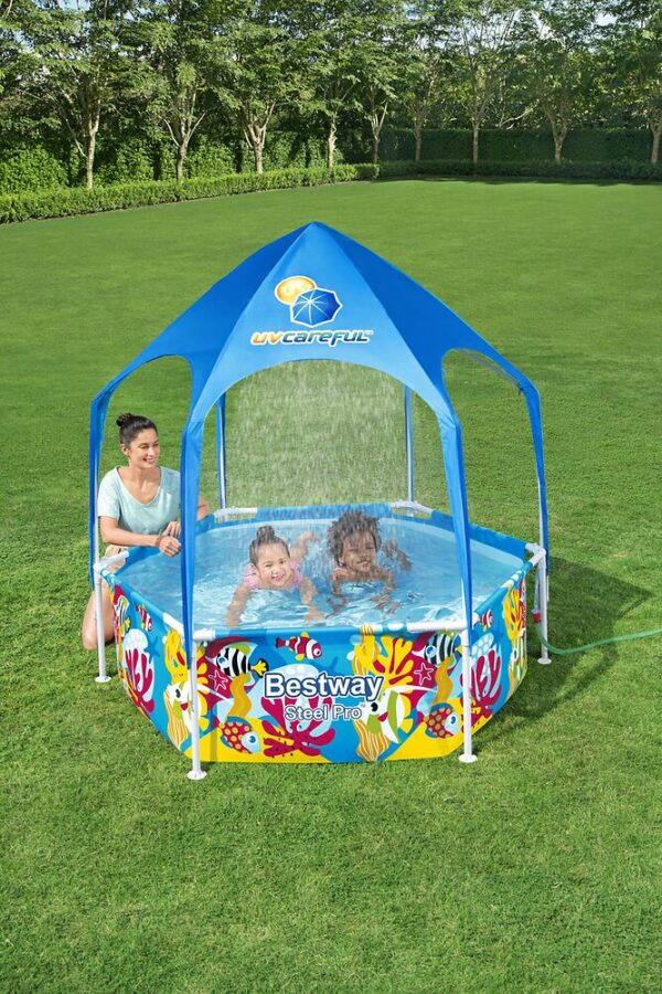 Piscine tubulaire Steel Pro - Hexagonale - D183xH51cm
