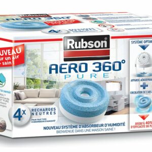 Absorbeur AERO 360 PURE Recharge – Lot de 4 pour Neutralisation Durable des Mauvaises Odeurs